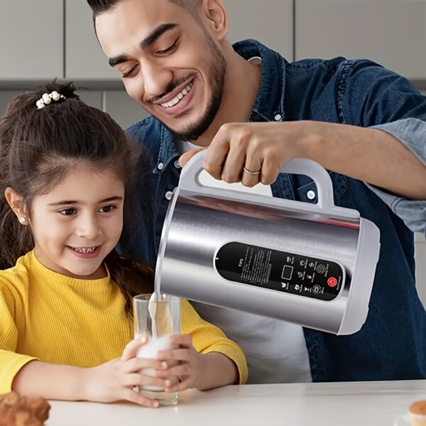 stainless steel automatic nut milk maker, 8 in 1 almond milk production machine with 20 blades, blender, vegetable and fruit juicer, kitchen essentials, food processor, 24 hour timer, 42 ounces (approximately 1148.2g)