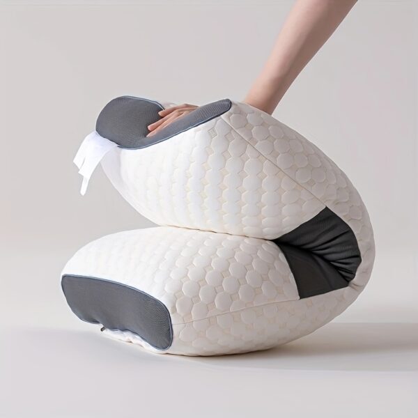 buy 1 get 1 free, 2 soft woven neck massage couple pillows adjustable ergonomic orthotic profile support, high quality pillow core, detachable pillowcase for sleeping comfort