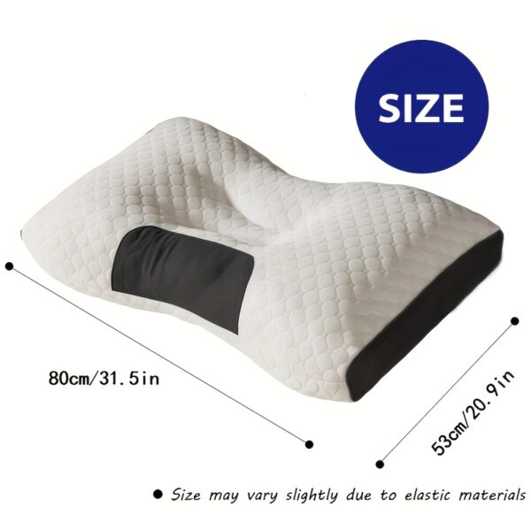 buy 1 get 1 free, 2 soft woven neck massage couple pillows adjustable ergonomic orthotic profile support, high quality pillow core, detachable pillowcase for sleeping comfort