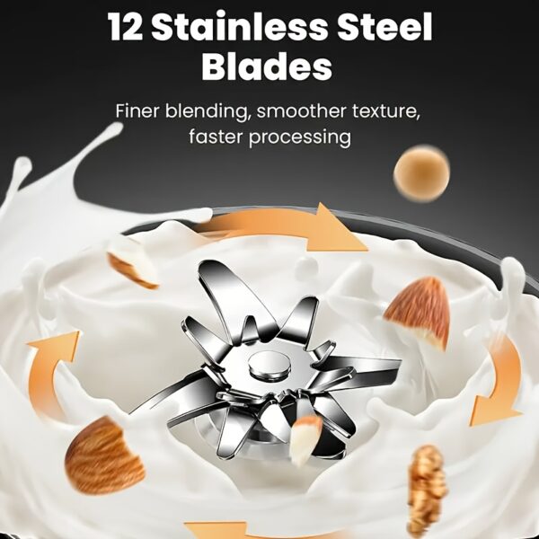 stainless steel automatic nut milk maker, 8 in 1 almond milk production machine with 20 blades, blender, vegetable and fruit juicer, kitchen essentials, food processor, 24 hour timer, 42 ounces (approximately 1148.2g)