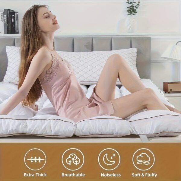 mattress topper, extra thick mattress pad pillow top mattress cover quilted fitted mattress protector top stretches up 8 21" deep pocket cooling