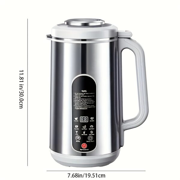 stainless steel automatic nut milk maker, 8 in 1 almond milk production machine with 20 blades, blender, vegetable and fruit juicer, kitchen essentials, food processor, 24 hour timer, 42 ounces (approximately 1148.2g)