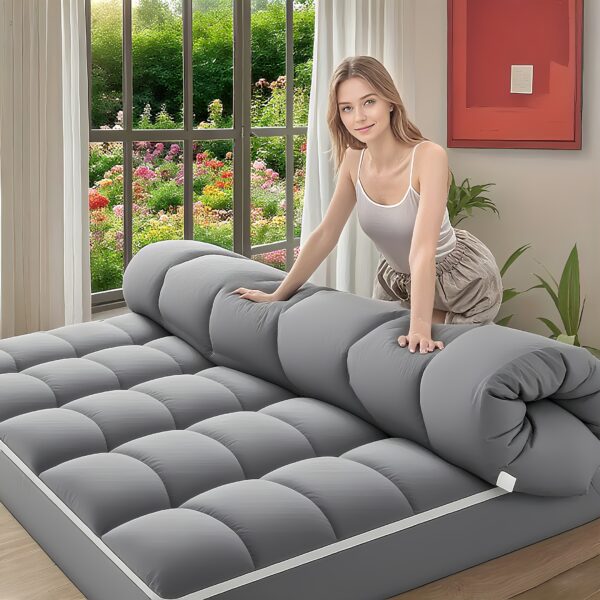 mattress topper, extra thick mattress pad pillow top mattress cover quilted fitted mattress protector top stretches up 8 21" deep pocket cooling