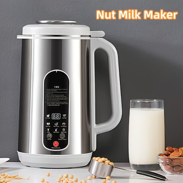 stainless steel automatic nut milk maker, 8 in 1 almond milk production machine with 20 blades, blender, vegetable and fruit juicer, kitchen essentials, food processor, 24 hour timer, 42 ounces (approximately 1148.2g)