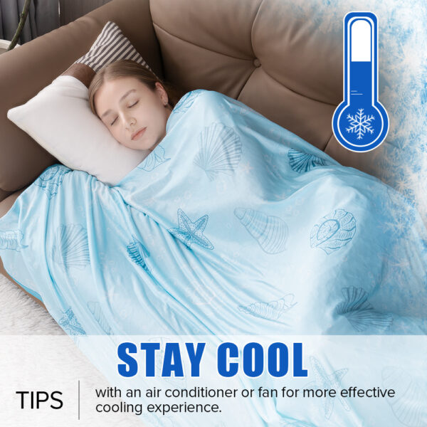 cooling blankets for hot sleepers summer blanket thin lightweight breathable soft double side enhanced blanket for bed couch sofa, keep cool for night sweats